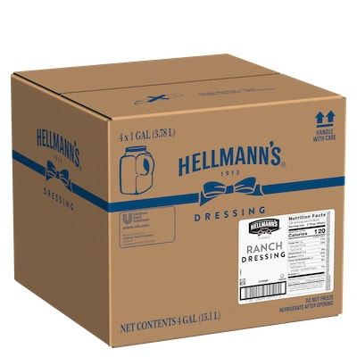 Hellmann's® Classics Ranch Dressing 4 x 1 gal - To your best salads with Hellmann's® Classics Ranch Dressing (4 x 1 gal) that looks, performs and tastes like you made it yourself.